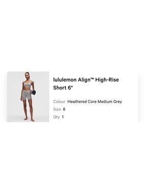 lululemon Align™ High-Rise Short 6" - Heathered Core Medium Grey